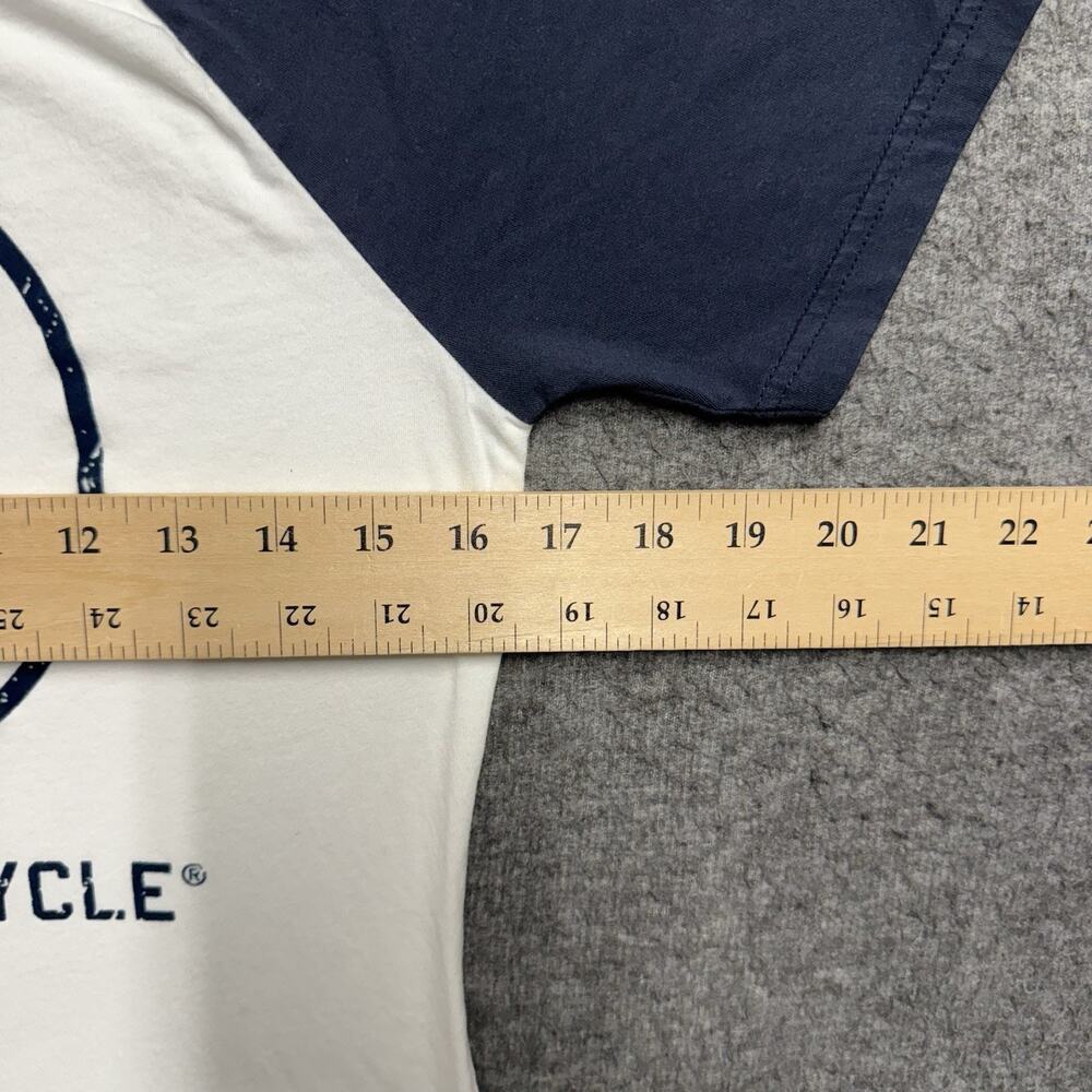 Indian Motorcycles Short Sleeve T-Shirt Women's XS White/Navy Blue Raglan Sleeve - Picture 6 of 7
